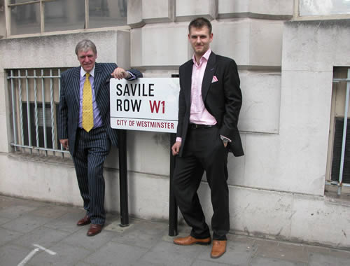 James & Michael Pendlebury at Savile Row London 